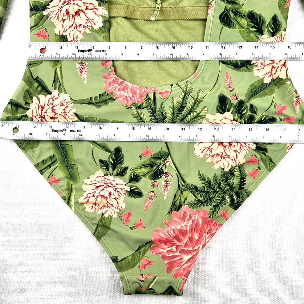 Aquabendita Target Peony Floral Long Sleeve 1 Piece Swimsuit Bodysuit XL/16 NWT - Picture 15 of 15